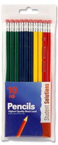 Student Solutions Wallet 10 Hb Rubber Tipped Pencils